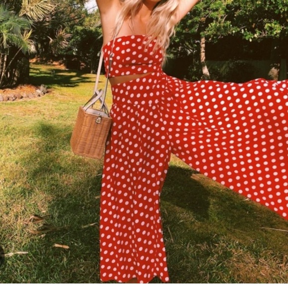 🍎 Free People Courtney Spot set - Picture 1 of 7